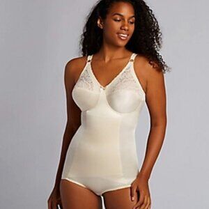 Va Bien Minus Touch Vintage Firm Control Bodysuit Shape wear 1291 NWT Beige